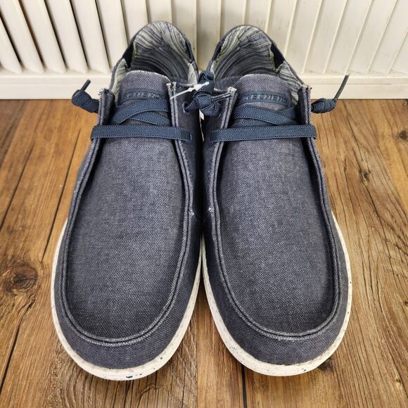 Skechers Relaxed Fit Canvas Loafers Mens Size 8 Navy Blue Slip On Casual Shoes main image 4